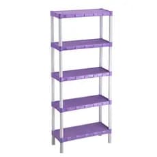 Estante Prateleira Modular Multiuso Organizadora Plástico Lilás com 5 Prateleiras - COM PEZINHOS - Agraplast