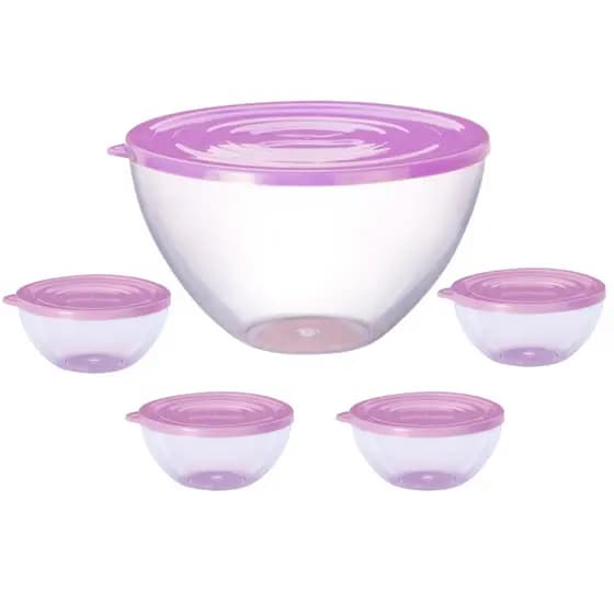 Conjunto de Bowls Potes com tampa 05 Peças
