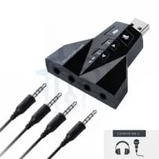 Adaptador De Som Virtual 7.1 Usb Com 2 Entradas E Saídas P2