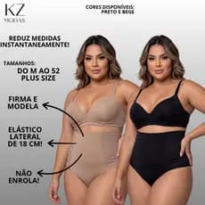 Calcinha Cinta Modeladora Alta Compressão Elástico Lateral 18cm  Altura Seca Barriga cintura Lateral