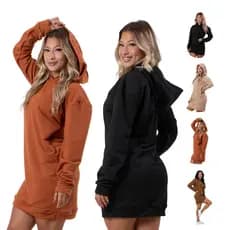 Blusão Vestido Moletinho com Capuz Feminino Estilo Streetwear conforto Caimento perfeito KZ Modas