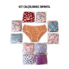 Kit 10  ou 5 Calcinhas Calçolinha Infantil Antialégica Algodão Macia Conforto Ajuste Perfeito Criança