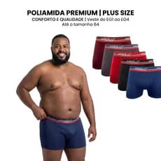 Cuecas Boxer Plus Size Masculina Microfibra Poliamida | Tamanho plus EG1 ao EG4 (Veste 50 ao 64)
