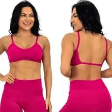 Top Fitness Costa Nua Zero Transparência Alça Fina Academia Exercícios Forrado Busto Franzido