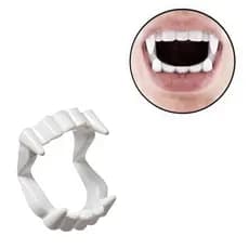 KIT 06 DENTADURA VAMPIRO PLÁSTICO FESTA SACOLINHA HALLOWEEN