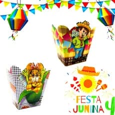 05 Cachepot festa junina São João enfeite mesa decoração lembrancinha doce