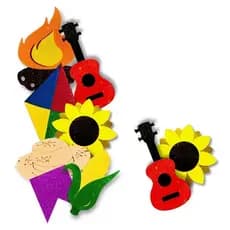 Kit 50 Mix Mini Aplique EVA Enfeite Festa Junina Variados 3,5cm