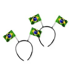 Kit 03 Enfeite Arco Tiara Festa Copa do Mundo Futebol Decorar Torcida Brasil