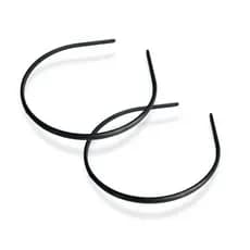 12 Diadema Preta Tiara Extra Fina Lisa Plástica Acessório Encapar 5mm