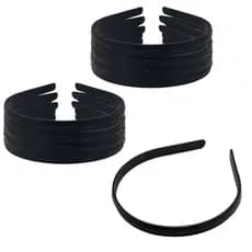 Kit 24 Tiara Arco Arquinho Plástico Forrar/Encapar/Costumizar Simples Preta Lisa - 10mm / 1cm