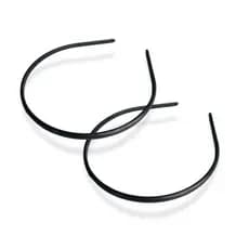 Kit 24 Tiara Arco Arquinho Plástico Forrar/Encapar/Costumizar Extra Fina Simples Preta Lisa - 5mm