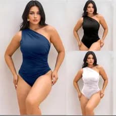 Body Suplex Feminina Mula Manca Regata Com Forro duplo Um Ombro Moda VerãoTecido Suplex Premium