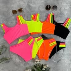 Biquíni Infantil de Listras Moda Menina Presente Praia Piscina Verão Resistente e de Alta Qualidade