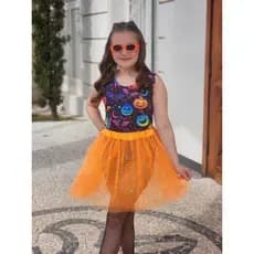 Fantasia Infantil Body Menina Festa Halloween – Abóbora  Bruxinha  Monstrinho