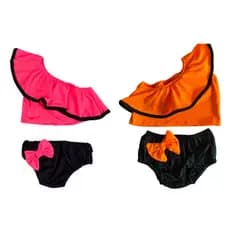 Conjunto Infantil Biquíni De Laço Moda Verão Para Meninas