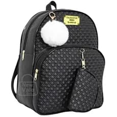 Mochila Feminina Bolsa Mochilinha Fashion c/ Lindo Porta Moedas Modelo Exclusivo + Chaveiro Pompom