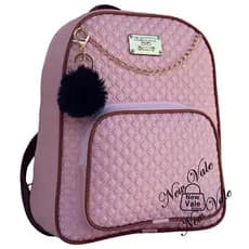 Mochila Feminina Reforçada Bolsa Mochilinha Blogueirinha da Moda + Chaveiro Pompom