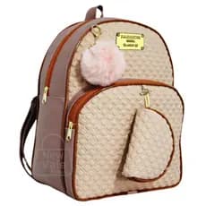Mochila Feminina Bolsa Mochilinha Reforçada c/ Lindo Porta Moedas Exclusivo + Chaveiro Pompom