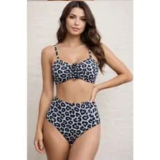 Biquíni Hot Pants Feminino Laço Cintura Alta Estampado Com Bojo P ao EXG