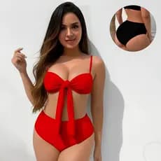 Biquíni Suquini Hot Pants Alcinha com Bojo e Forro Suplex Premium Detalhe Laço