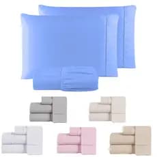 Jogo de Lençol 100% algodão percal 200 fios King Ponto Palito 03 Peças para cama box solteiro casal