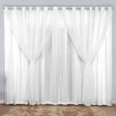 Cortina Luxo 3,00x2,70  Microfibra Com Voil para varão simples Cortina Para janela de Sala ou Quarto
