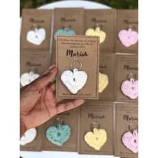 50 Chaveiros coração PREMIUM e cartão personalizados lembracinha / chá de bebê / casamento / chá revelação / aniversário
