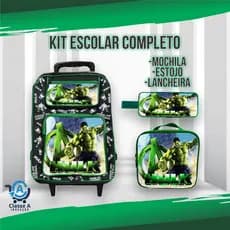 Kit Escolar Completo Mochila Costas e Rodinha Hulk Masculino