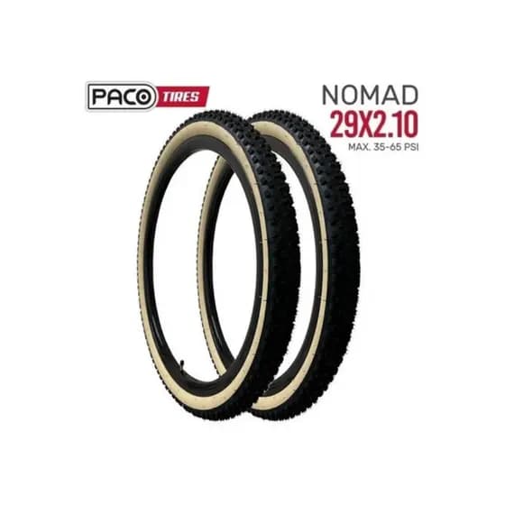 PAR PNEUS PACO NOMAD 29X2.10 MTB FAIXA BEGE