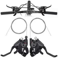 KIT ALAVANCA CÂMBIO RAPID FIRE 21V 3X7 MANETE ALUMÍNIO INTEGRADA V-BRAKE DISCO INDEX BIKE MTB