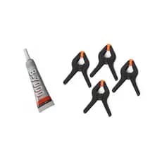 Kit de ferramentas para reparo em celulares e tablets em geral com cola B-7000 15ml e 4 grampos