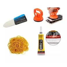 Kit troca de tela com cola t7000 + ventosa + elásticos + espatula