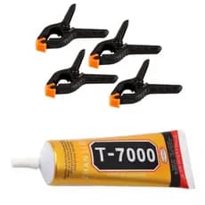 Kit reparo celular com 4 grampos + cola t7000 110ml