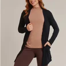 Cardigã Feminino Com Bolso Cardigans Casaco Cardigan Feminino Blusa Kimono Cardigam Feminino