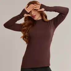 Blusa Manga Comprida Feminina Gola Alta Cacharrel Segunda Pele Dedeira