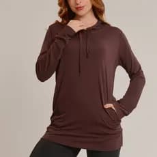 Blusa De Inverno Feminina Casual Com Capuz E Bolso | Blusa Feminina Manga Longa