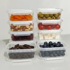 Kit 10 Marmitas Fitness Potes 800ml Travas Laterais - BPA FREE Organizadores De Alimentos Vasilhas.