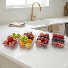 Kit Organizador Multiuso Plastico Cristal Com Alça Premium