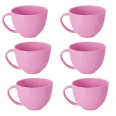 Kit 6 Xícaras 180ml de Café/Chá em Acrílico Premium Brilhante