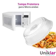 Tampa Protetora Para Microondas Plástica Transparente 26x26cm