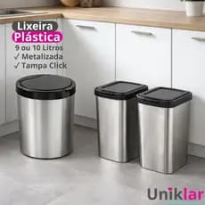 Lixeiras Plasticas 9 Litros com Tampa Arqplast para Banheiro Cozinha Unidade