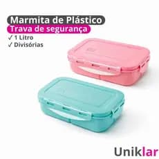 Marmita de Plástico com Divisórias e Trava de Segurança 1L