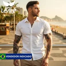 CAMISA GOLA PADRE MASCULINA SLIM VISCOLINHO NÃO AMASSA TECIDO PREMIUM