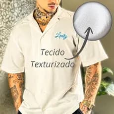 Camisa Oversized de Botão Texturizada Masculina Premium