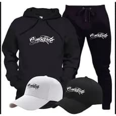 Conjunto Moletom Blusa + Calça + Boné Osascorte 244 Moto Grau Wheeling Casaco