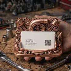 Porta Cartão de Visita Mecânico auto peças moto peças de Mesa Escritório Oficina Mecânica