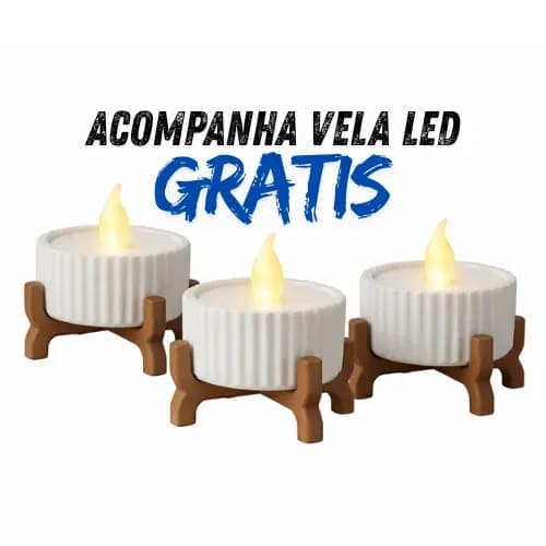 Kit Suporte para Vela LED Premium com Base Cruzada Decorativa Minimalista