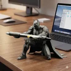 Porta Caneta Batman Decorativo Organizador de Mesa Geek Escritório Gamer