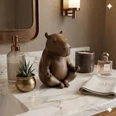 Capivara Meditando Zen Decorativa Estátua Yoga Minimalista para Sala e Escritório