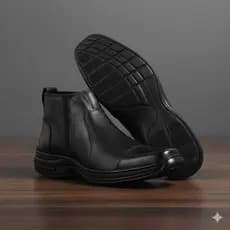 Bota Masculina Butina Antistress Ortopédica Botina Couro Legitimo Zíper Confortável Promoção